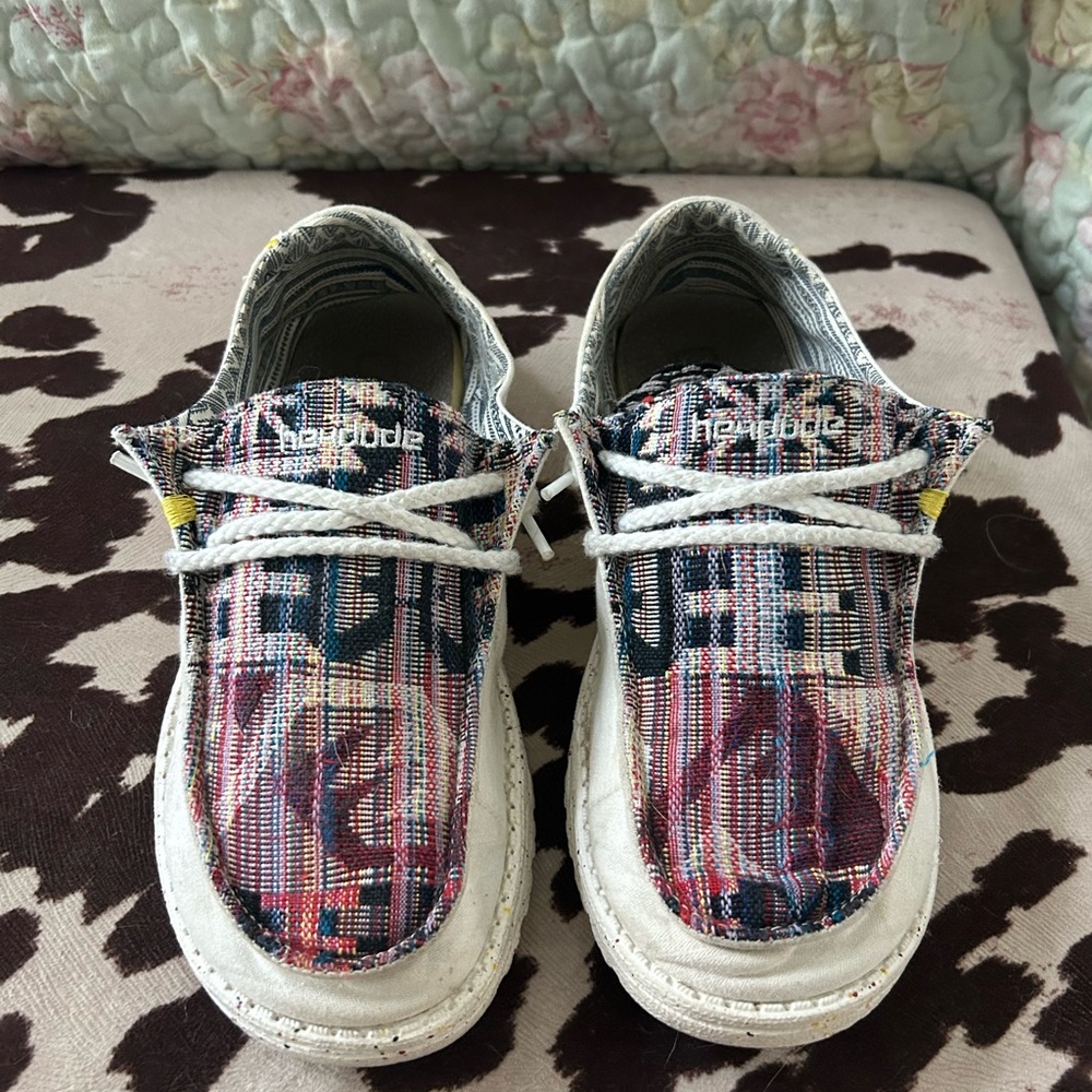 Hey Dude Kids' Colorful Plaid Moccasins